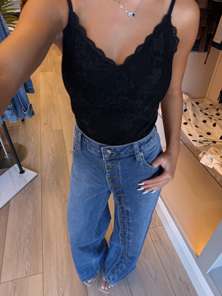 *Preorder - 1 week* Statement Button High Rise Jeans
