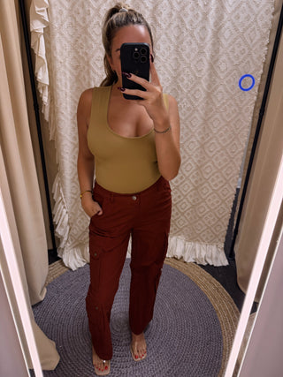 Cinnamon Wide Cargo Pant