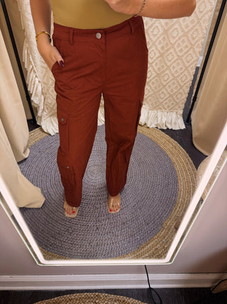 Cinnamon Wide Cargo Pant