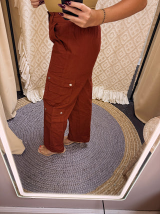 Cinnamon Wide Cargo Pant