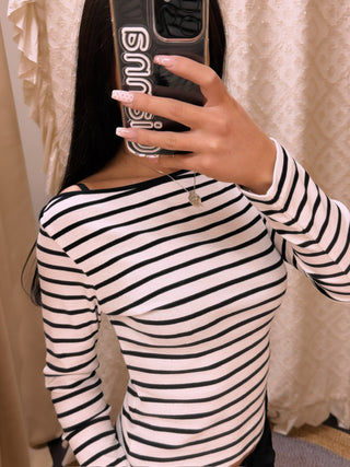 White Nautical Striped Top