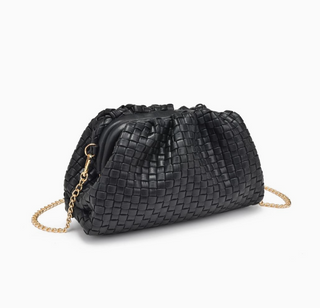 Black Woven Frame Clutch