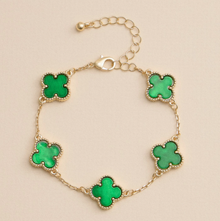 Clover Charm Bracelet - Green