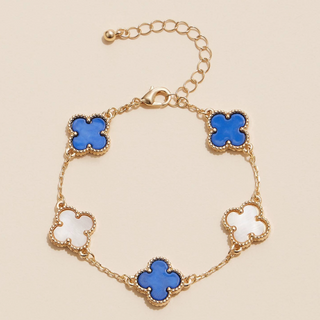 Clover Charm Bracelet - Blue/White