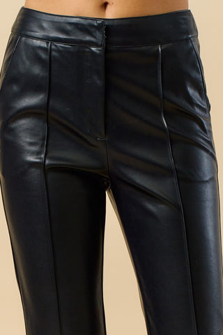 Glossed Up Black Pleather Pant