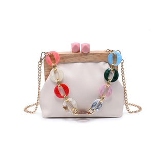 Ivory Multi Color Clutch