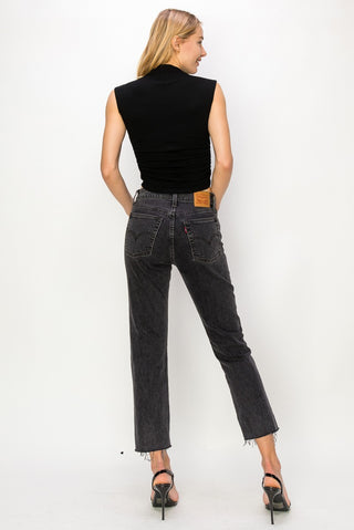 Black Fitted Crop Tank