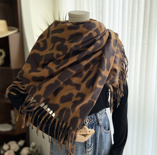 Leopard Coffee Scarf