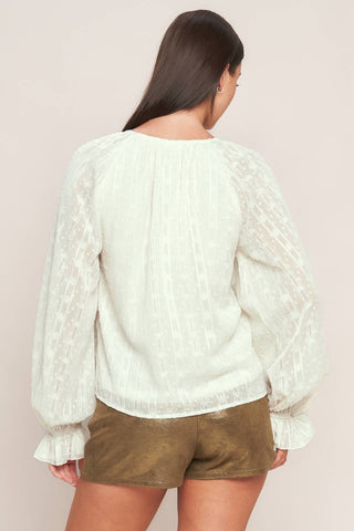 Cream Textured Woven Blouse