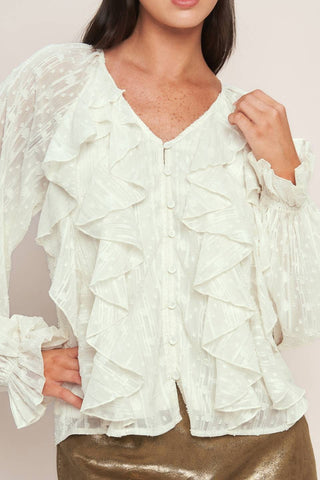 Cream Textured Woven Blouse