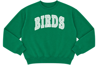 Birds Dotted Green Crewneck