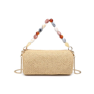 Natural Oval Straw Clutch