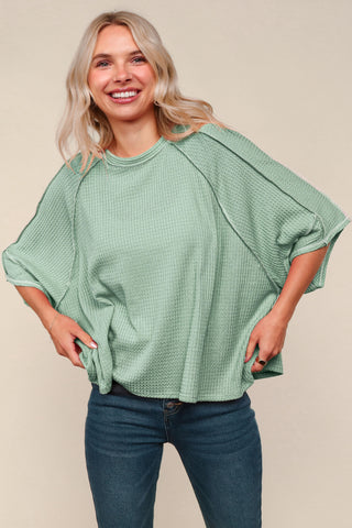 Teal Raglan Oversized Tee