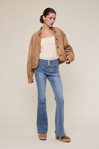 Sand Suede Casual Jacket