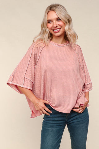 Mauve Raglan Oversized Tee