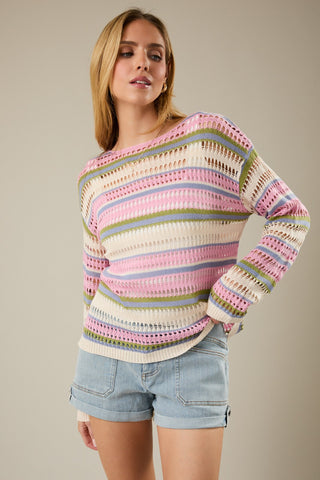 Sunset Multi-Stripe Knit Sweater