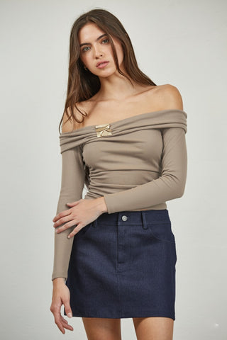 Mink Off Shoulder Top