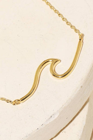 Dainty Wave Pendant Necklace