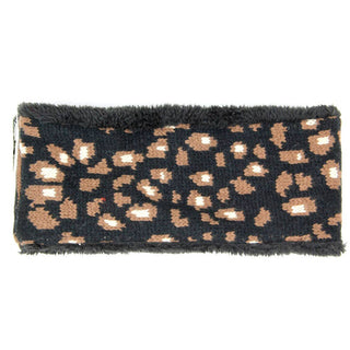 Leopard-printed Headband with Fur Lining