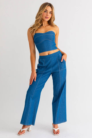 EXPOSED STITCH PANTS