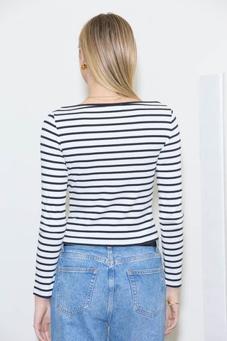 White Nautical Striped Top